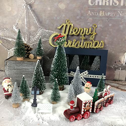 NotiGat Mixed Color Mini Bottle Brush Christmas Trees - 36pcs Tree Village Set