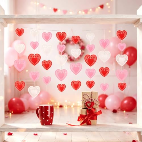 Mufanyu 108 Pcs Heart Shaped Paper Doilies 4-6-8 Inch Multi-Color Valentine's Day Decorations