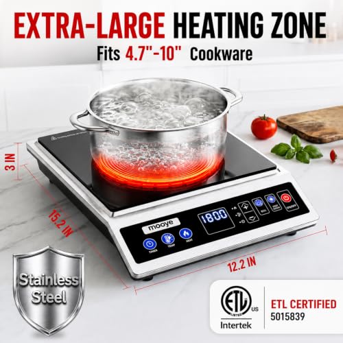 Mooye Portable Induction Cooktop Regular 1800W Touch Control Kitchen Stove