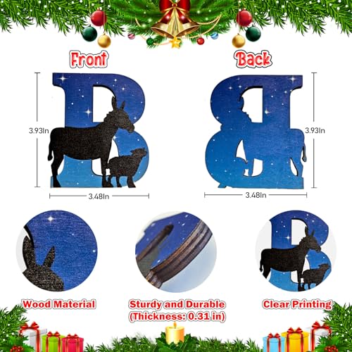 Believe Nativity Scene Wooden Sign - Christmas Tabletop Decor