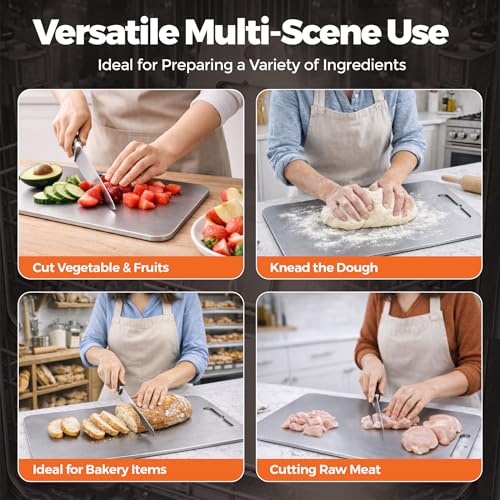 Titanium Cutting Board Set of 3 - Double-Sided Non-Toxic Food Prep Boards