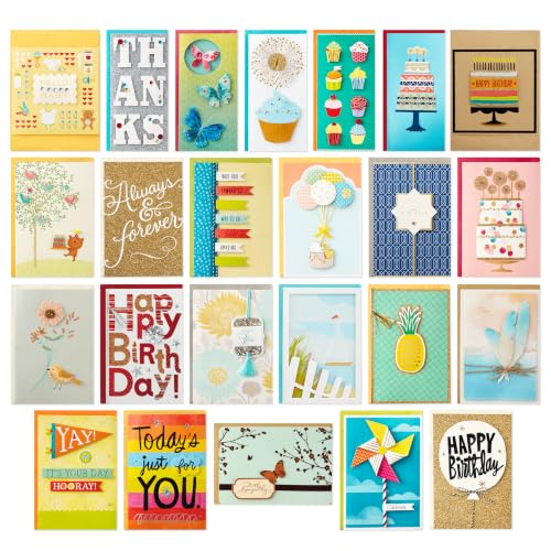 Hallmark Polka Dot Box A5 Greeting Card Organizer Set of 24 - Assorted Occasion Cards