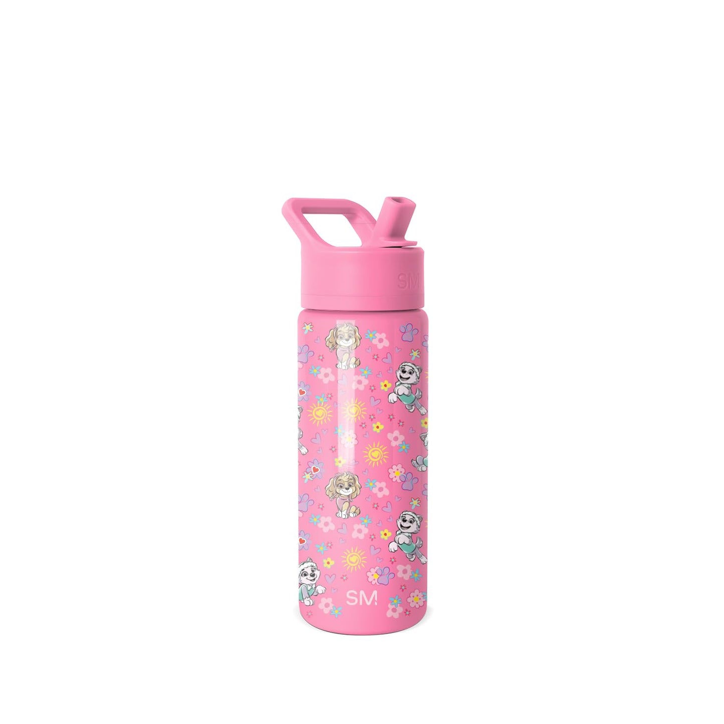 Simple Modern Paw Patrol Kids Summit Water Bottle with Straw Lid | 18oz Stainless Steel Cup Insulated Tumbler for Toddlers, School | Sunny Florals