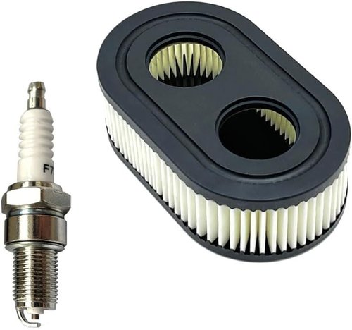 Briggs & Stratton Lawn Mower Air Filter Replacement - 2 Pack with Spark Plug | Compatible with 550E, 500EX, 625