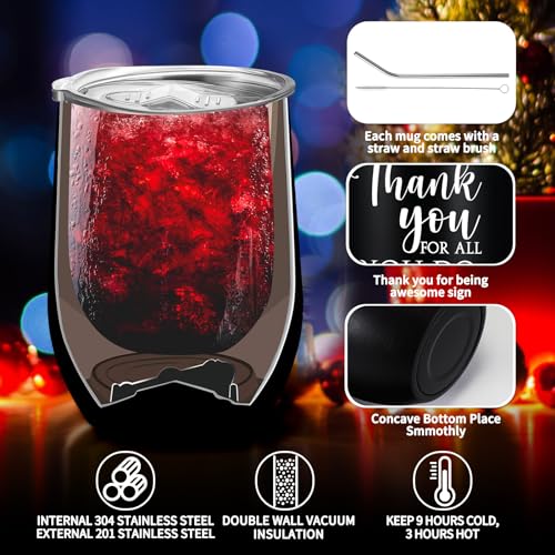 Inbagi 10 Pcs Insulated Stainless Steel Travel Tumblers - Inspirational Gifts for Employees, 12 oz