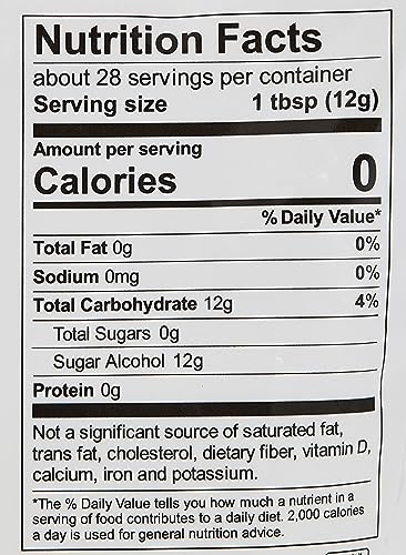 Wholesome Sweeteners 12-Ounce Organic Erythritol Sweetener, Zero Calorie Sweetener, Keto Friendly, Non GMO, Gluten Free & Vegan Sweetener, 8 Pack