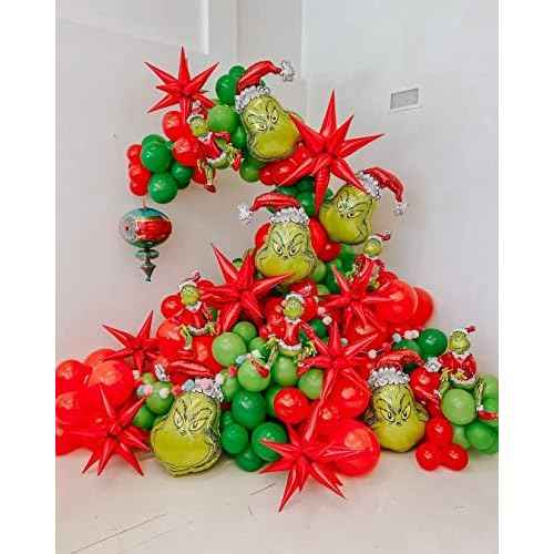 3pcs 26inch 3D Explosion Star foil balloon, christmas day red Foil Cone star burst Balloons for Birthday Wedding New Year Party Event