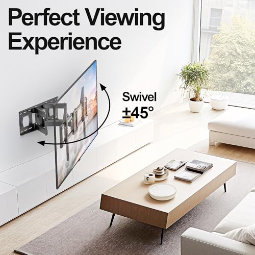 USX MOUNT Full Motion TV Wall Mount for 42-84 Inch TVs, Supports 120lbs, Max VESA 600x400mm, Swivel & Tilt, Fits Wood Studs
