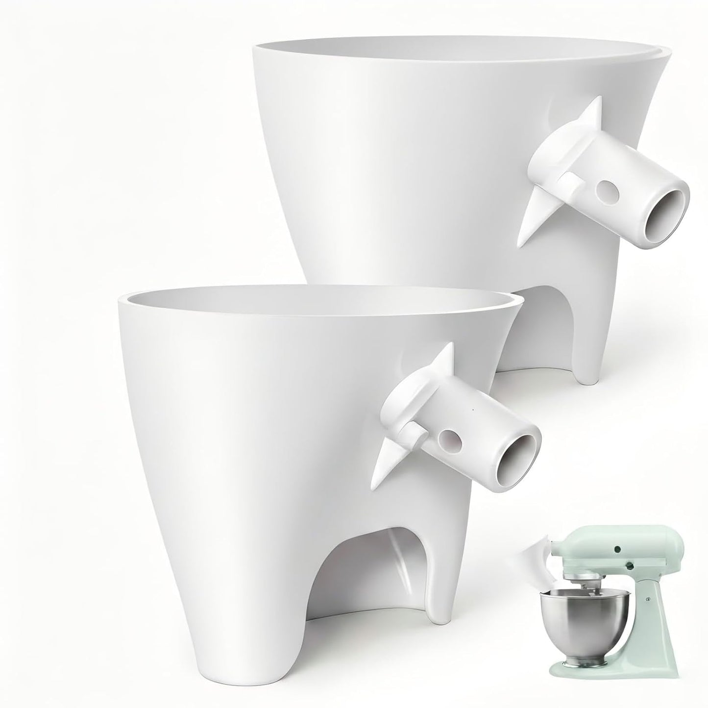 KitchenAid Flour Funnel - Easy-Pour Stand Mixer Attachment for 4.5–5 Qt Models | Dishwasher-Safe (White)