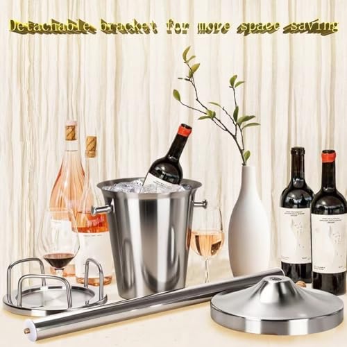 Silver Ice Bucket with Stand 5L Champagne Wine Cooler for Parties & Events