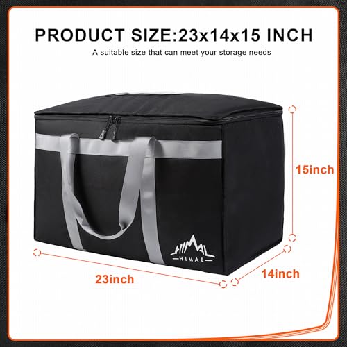 Himal Outdoors Black Insulated Food Delivery Bag XXXL 23x15x14 inches for Hot Cold Food