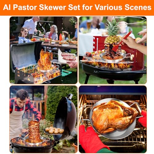 Al Pastor Skewer for Grill - 13 Inch Classical Version with Fat Separator