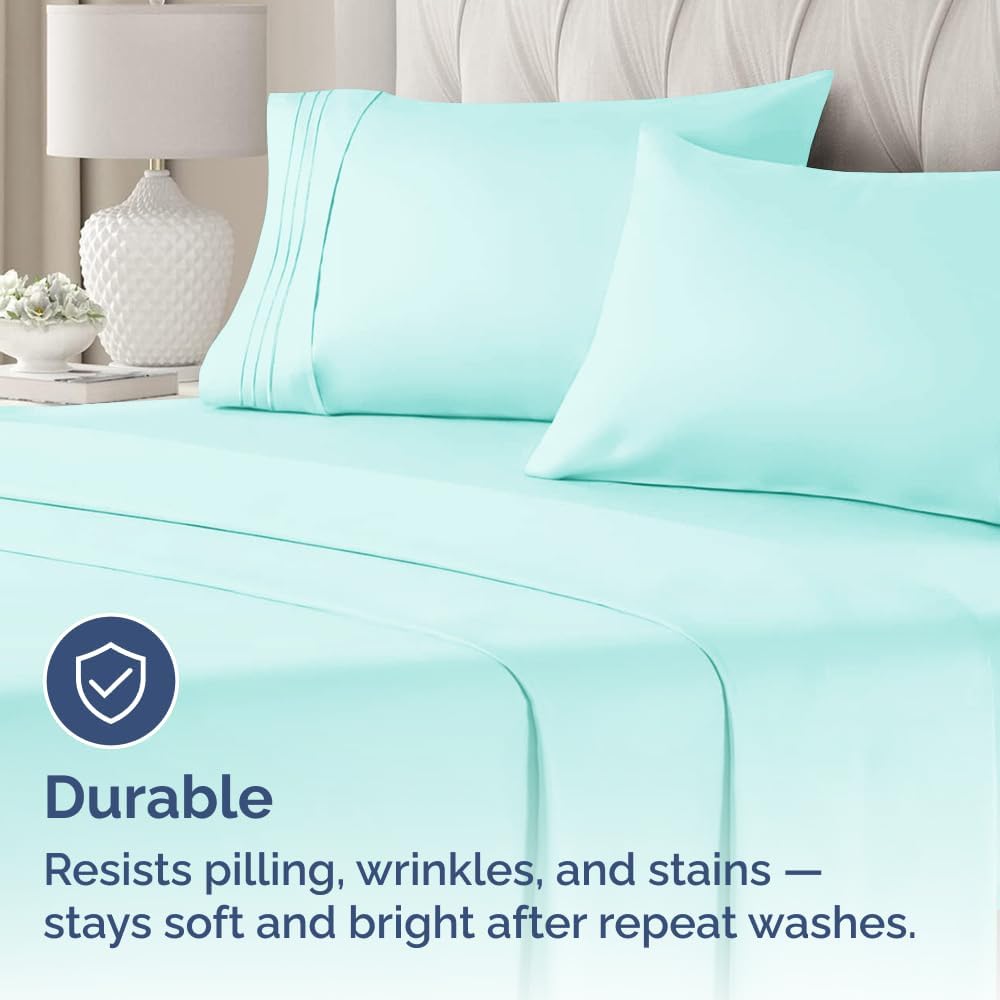King Standard Pillow Cases | Soft Hotel Quality Covers - Cozy & Fade Resistant - Spa Blue - Set of 2