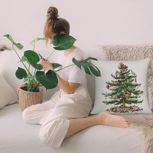 AELUTYSH Pine Tree 24x24 Inch Christmas Pillow Covers Set of 2 | Holiday Decor