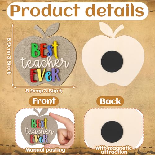 Xuhal 8 Pcs Large 3D Christmas Magnets Gifts Bulk Teacher Appreciation Gifts Set Thank You Present for Women Men 3.5 x 3.5'' Wooden Fridge Magnets for Christmas Thanksgiving Holiday Gift