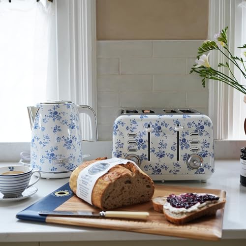 Laura Ashley 1.7L Electric Kettle China Rose – Fast Boil, Lime Scale Filter & Safety Features