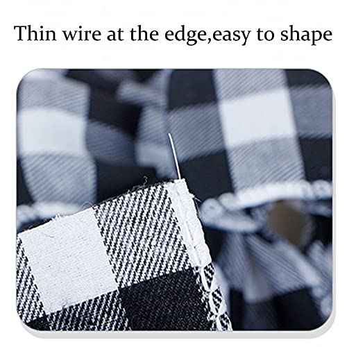 Buffalo Plaid Burlap Bows for Wreath 2 Pack,12¡±x9.4¡±Large Rustic Farmhouse Decor Tree Topper Check Bow Decorations for Fall Wedding Holiday Party Wall Home Front Door Decorative(Black&White)