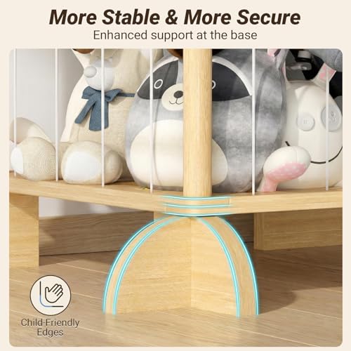 COSYLAND Wooden Castle Plush Toy Storage Organizer for Kids Room — Large Kids Toy Bin