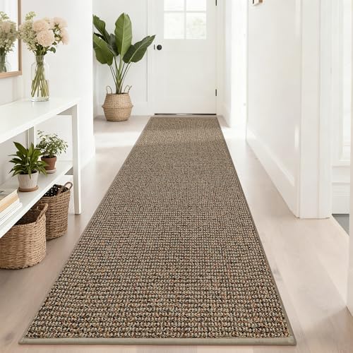 BEQHAUSE Taupe Hallway Runner Rug 2.6x10 Non-Slip Washable Door Mat