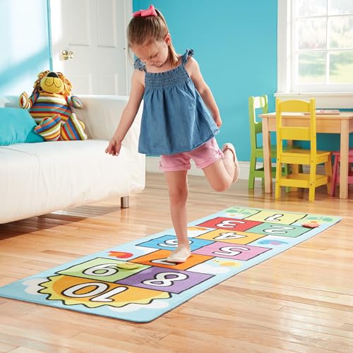 Hopscotch Rug for Kids - Melissa & Doug 3-Piece Indoor Outdoor Game Mat - Variation of Rug