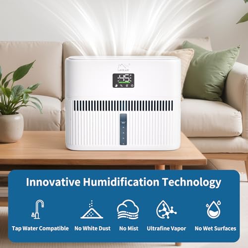 Evaporative Humidifier for Bedroom with 5L Tank and Smart Control