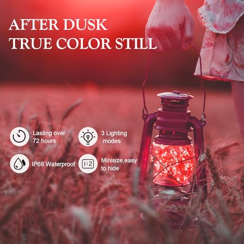 Aogist 50 Pack Red Fairy Lights 7ft Waterproof String Lights with 20 LEDs