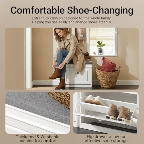 Haotian Small Shoe Cabinet for Entryway
