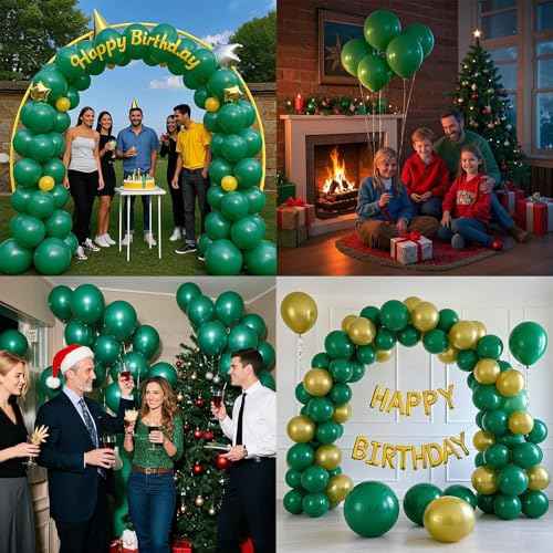 Green Balloons Green Birthday Decorations 160 Pack 5 inch Round Party Balloons for Dark Green Themed Wedding Graduation Anniversary Christmas Birthday Party St Patricks Day Backdrop Decorations