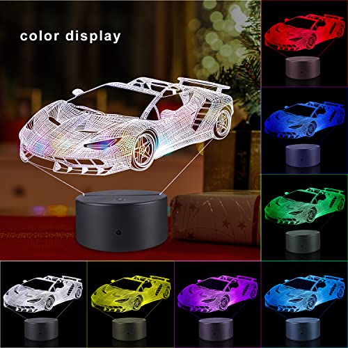 FlyonSea Race Car Gifts,Car Lamp Party Supplies 7 Color Changing Nightlight with Touch and Remote Control£¨Timer,Cars Light Birthday Christmas Gift