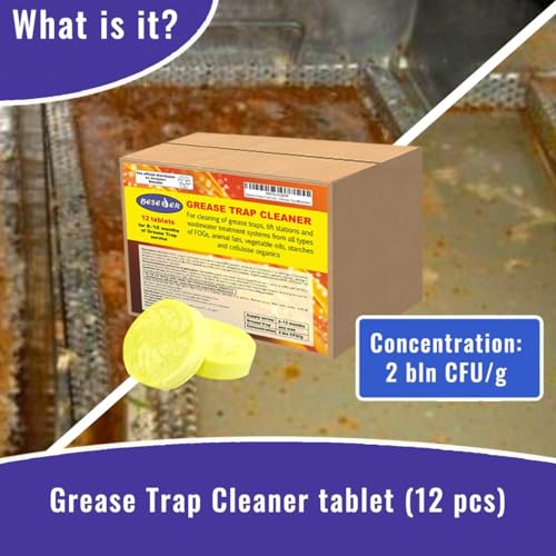 Grease Trap Cleaner Tablets - Pack of 12 | Efficient Drain Maintenance