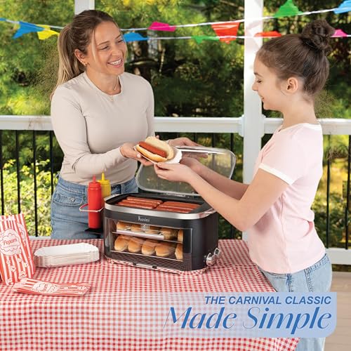 Kusini Hot Dog Roller Grill & Toaster Oven - Holds 8 Hot Dogs & Buns