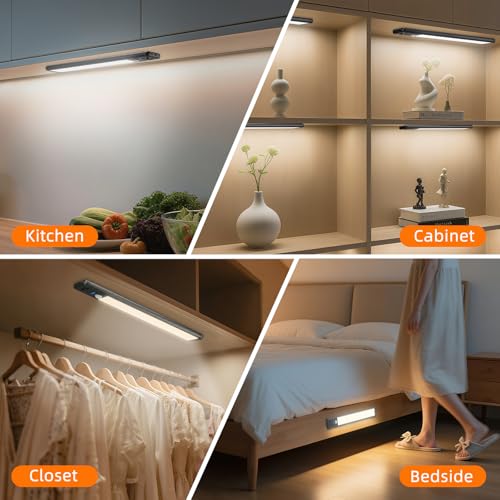 Wireless Under Cabinet Lighting 10-inch Motion Sensor Light 3-Pack - Black