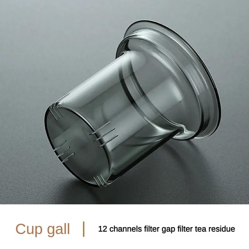 SHUWEICAO-Glass Tea Cup with Infuser and Lid, 17oz/500ml Hand-blown Borosilicate Glass Tea Mugs for Loose Leaf Tea. Gifts for Men(Classic)