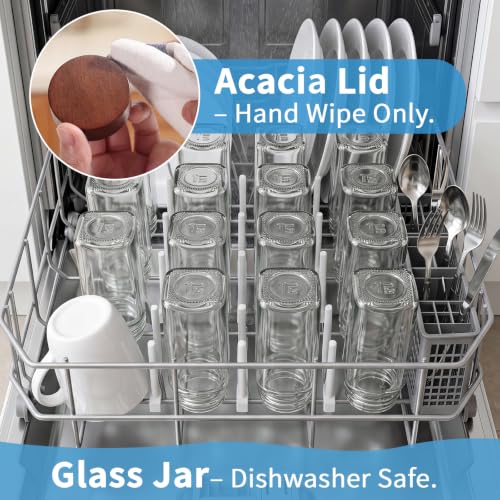 24 Pack Glass Spice Jars with Labels - 4oz Square Seasoning Organizer Set