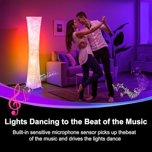 RGB Corner Floor Lamp 2Pcs - Square Modern LED Uplight with Remote & App Control