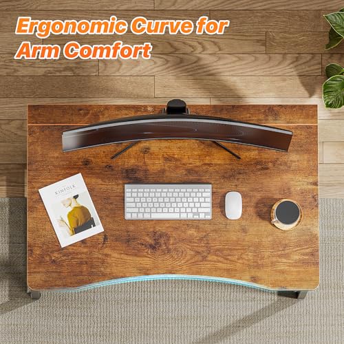 Huuger Rustic Brown 18.9 Inch Foldable Desk for Small Spaces, 31.5 Inch Desktop