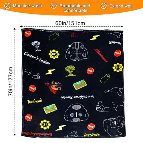 Flannel Throw Blanket Fall Merchandise Out, Birthday Gifts for Boys Girls Gamers Teens, Warm Soft Blanket for Living Room Bedroom Decorations Bed Sofa - 70"x60"