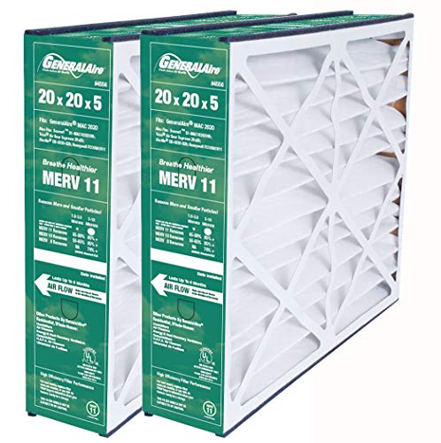 GeneralAire ReservePro #4556 20x20x5 MERV 11 Air Filter 2-Pack for MAC2020 & Air Bear