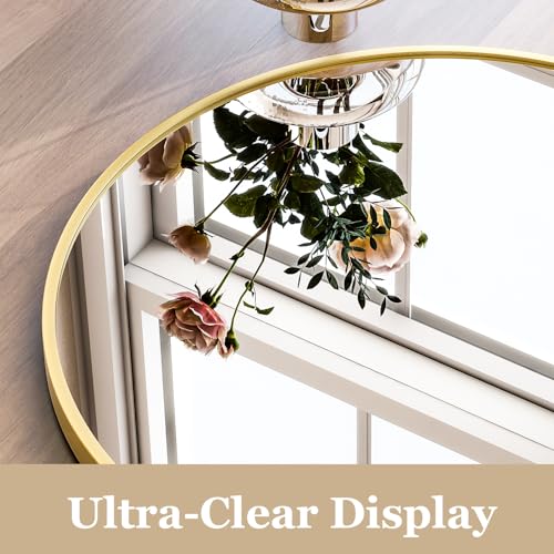 Gold Arched Wall Mirror 30x40 Inches - Elegant Bathroom Vanity Mirror - Variation: Gold-1pcs
