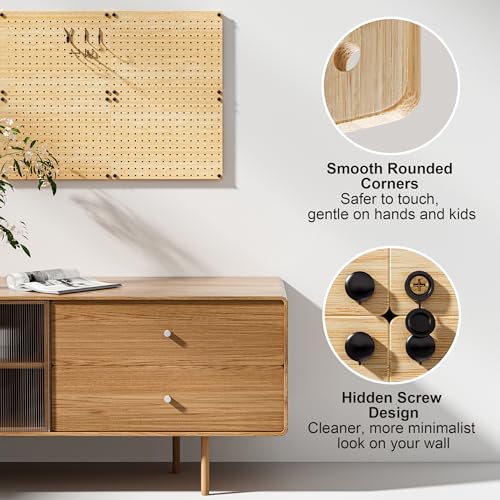 VOIMO Bamboo Pegboard Organizer Set, 6 Panels (16"x12")