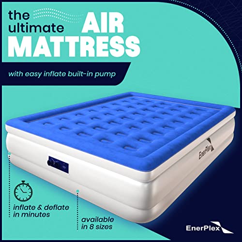 EnerPlex Queen Air Mattress with Built-In Pump - 15 Inch Raised Inflatable Bed