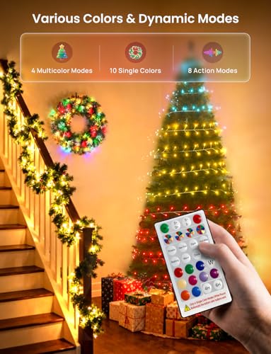SUNLINKCO 16.4ft USB Waterproof Multicolor Fairy String Lights with Remote