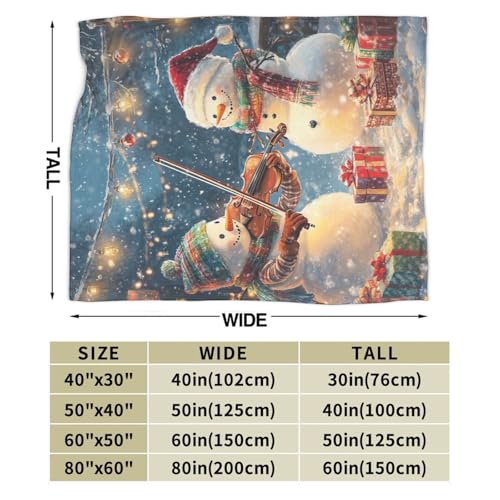 Snowman Blanket Christmas Throw Blanket Soft Cozy Warm Fuzzy Fleece Lightweight Plush Merch Snowman Decor Gifts for Lover Man Woman Boy Girl Couch Bedding Sofa 50"X40"