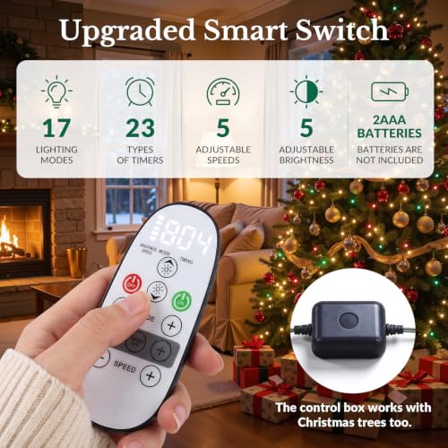7ft Prelit Christmas Tree with Remote, Timer, SHareconn Green