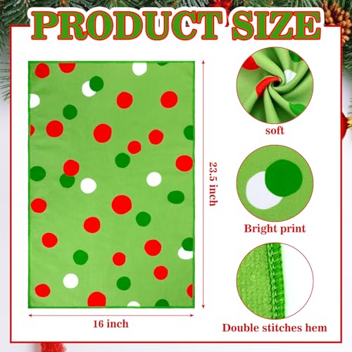 Christmas Hand Towels 6-Pack 23.5x16 in Lime Green Microfiber Kitchen & Bath
