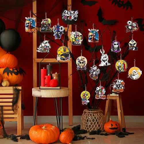 20Pcs Night Before Christmas Tree Omament Night Before Christmas Decorations Ornaments for Tree Jack and Sally Omament Nightmare Christmas Baby Shower Decorations