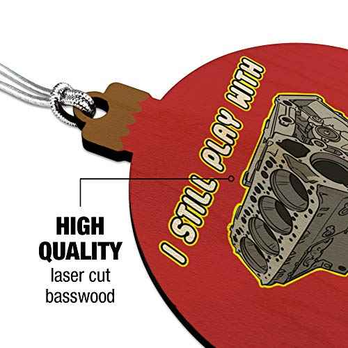 GRAPHICS & MORE I Still Play with Blocks Automotive Mechanic Car Engine Wood Christmas Tree Holiday Ornament