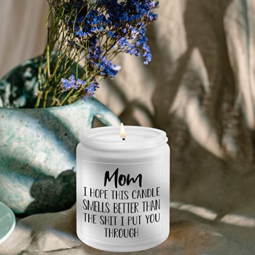 Funny Mom Candle – Lavender Scent Gift from Daughter or Son, 7 oz Soy Wax Jar
