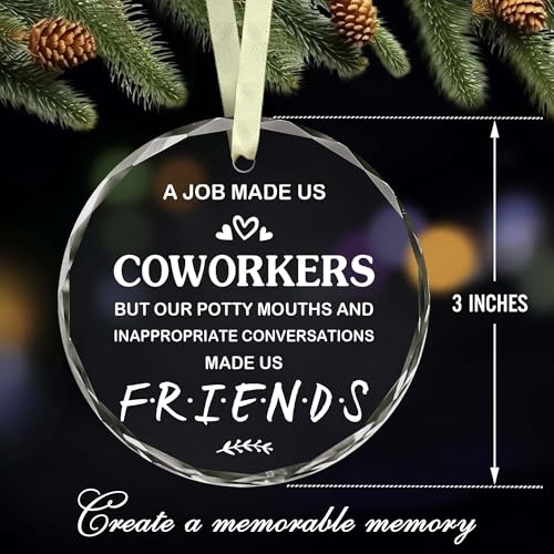 BSQUIELE Coworker Ornament - Glass Christmas Gift for Boss, Manager & Colleagues