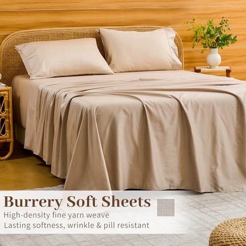 Linen Queen Sheets with 22-Inch Extra Deep Pockets - Bedlifes 1000TC Egyptian Cotton